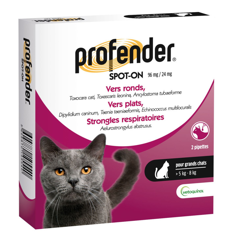 Profender Grands Chats 5-8kg Spot-on 2 Pipettes